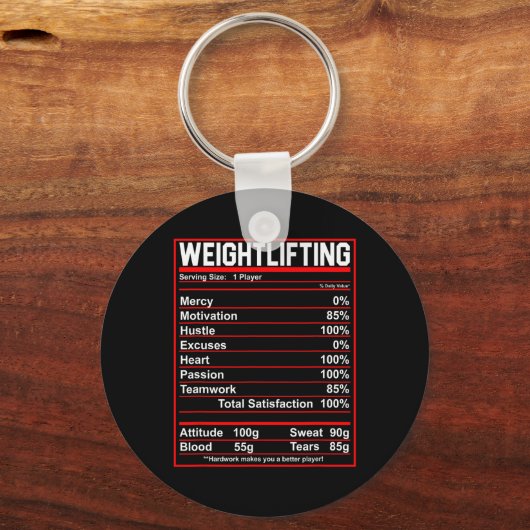 Grappige Gewichtheffen Voeding Feiten Bodybuilding Sleutelhanger (Voorkant)