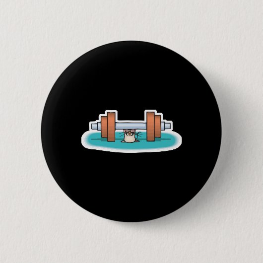 grappige gewichtheffende muis ronde button 5,7 cm (Voorkant)