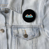 grappige gewichtheffende muis ronde button 5,7 cm (In situ)