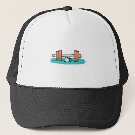 grappige gewichtheffende muis trucker pet (Voorkant)