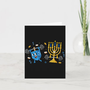 Grappige gewichtsheffende gymdriehoek Menorah Hanu Kaart