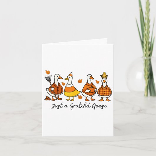 Grappige gewoon een dankbare gans Thanksgiving Fal Kaart (Voorkant)