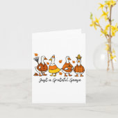 Grappige gewoon een dankbare gans Thanksgiving Fal Kaart (Gele Bloem)