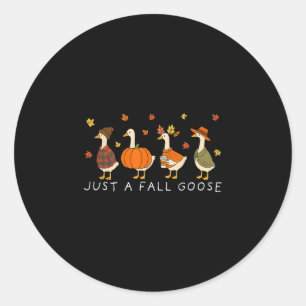Grappige gewoon een knuffelige gans herfst dier ga ronde sticker