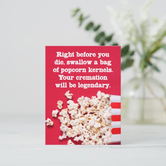 Grappige 'Gewoon Omdat'-ansichtkaart vlak voor je  Briefkaart (Staand voorkant)