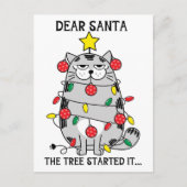 Grappige gezegden kerst kattenboom Briefkaart (Voorkant)