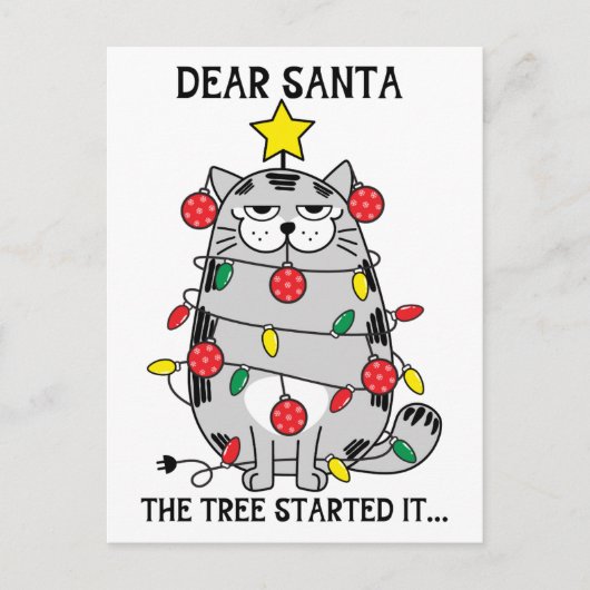 Grappige gezegden kerst kattenboom Briefkaart (Voorkant)