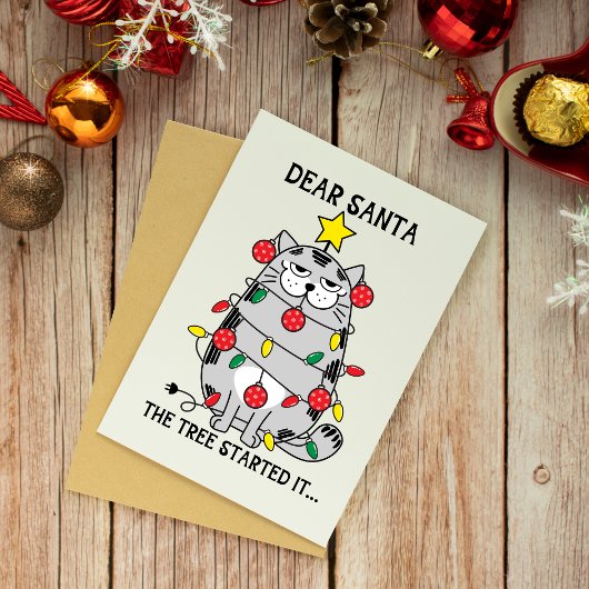 Grappige gezegden kerst kattenboom Briefkaart
