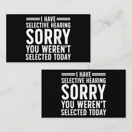 Grappige gezegden kunst voor sarcastische mensen M Visitekaartje (Voorkant / Achterkant)