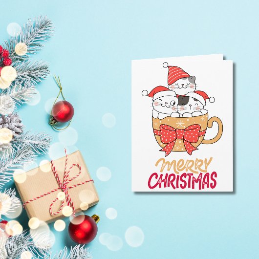 Grappige gezegden Vrolijk Kerstfeest Kat Mok Custo Kaart