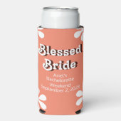 Grappige "Gezegende Bruid" Retro 70s Bachelorette Seltzer Blikjeskoeler (Seltzer Voorkant)