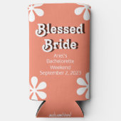 Grappige "Gezegende Bruid" Retro 70s Bachelorette Seltzer Blikjeskoeler (Voorkant)