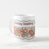 Grappige Gezellige Kerstvakantie Laadbalk voor de Koffiemok (Voorkant links)