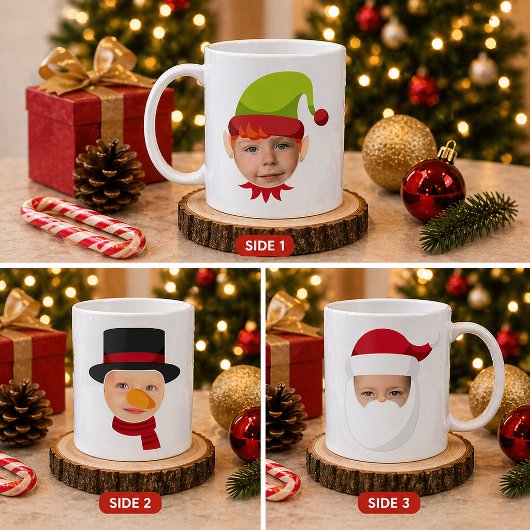 Grappige Gezichten Elf & Kerstman Mok