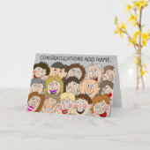 Grappige gezichten Gefeliciteerd Kaart (Gele Bloem)