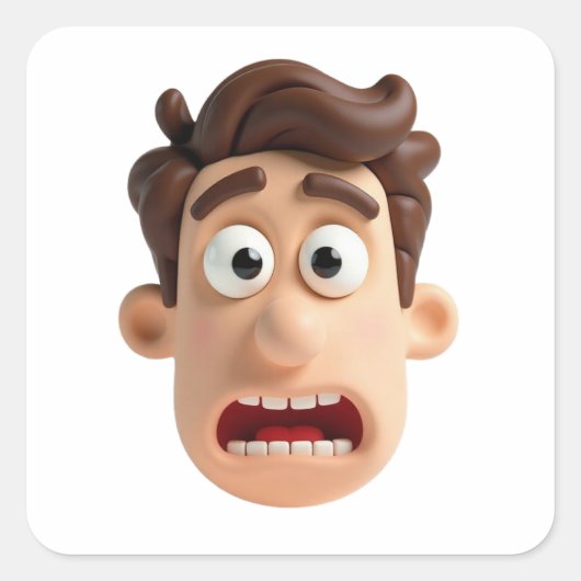 Grappige Gezichten Meme Stickers 3D Karakter (Voorkant)