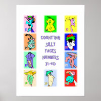 Grappige Gezichten Tellen Boek #4: Nummers 31-40 P