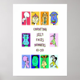 Grappige Gezichten Tellen Boek #7: Nummers 61-70 P Poster