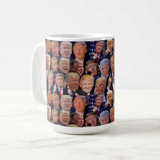 Grappige Gezichten Van Trump Koffiemok (Voorkant links)