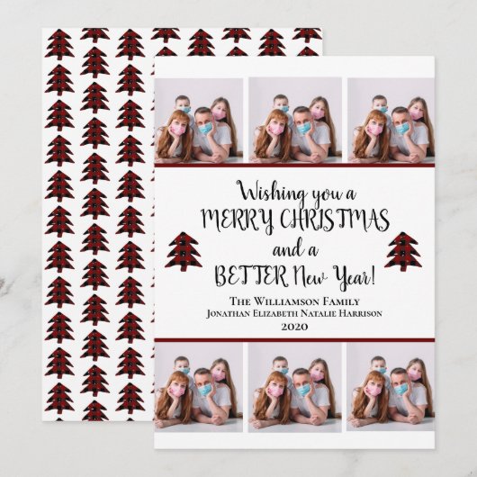 Grappige gezichtsbedekkende maskers Kerstmis beter Feestdagenkaart (Voorkant / Achterkant)