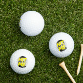 Grappige gezichtsfoto golfballen (Insitu Gras)