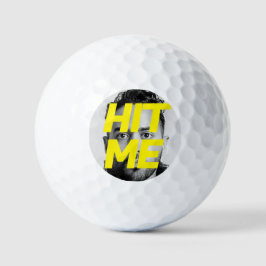 Grappige gezichtsfoto golfballen