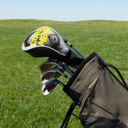 Grappige gezichtsfoto golfheadcover (Insitu)