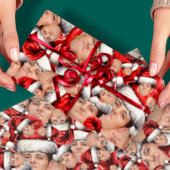 Grappige Gezichtsfoto in Santa Hat Christmas Gift  Cadeaupapier