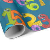 Grappige Gezichtsnummers Ontwerp Wrapping Paper Cadeaupapier (Rol Hoek)