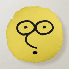 Grappige Gezichtstekening Rond Kussen