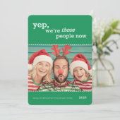 Grappige gezinsfoto Kerstkaart (Staand voorkant)