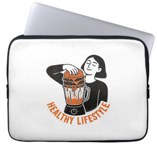 Grappige Gezonde Levensstijl Burger Blender Linocu Laptop Sleeve