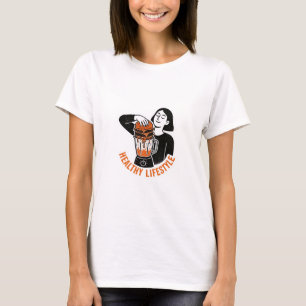 Grappige Gezonde Levensstijl Burger Blender Linocu T-shirt