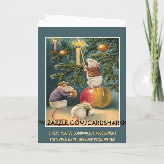 Grappige gezondheid en veiligheid kerst feestdagen kaart (Achterkant)