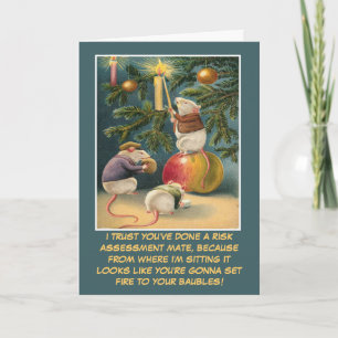 Grappige gezondheid en veiligheid kerst feestdagen kaart