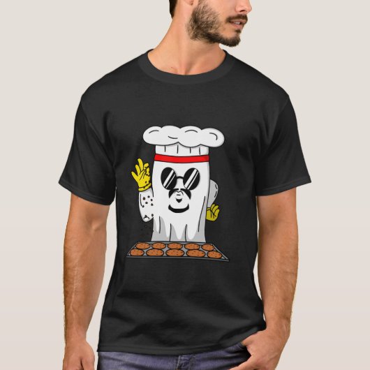 Grappige Ghost Baking Chocolade Cookies Baker Cake T-shirt (Voorkant)