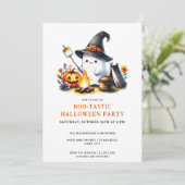 Grappige Ghost Camper Boo-Tastic Halloween Party Kaart (Staand voorkant)