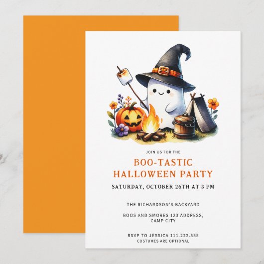 Grappige Ghost Camper Boo-Tastic Halloween Party Kaart (Voorkant / Achterkant)