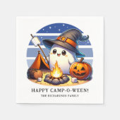 Grappige Ghost Camping Halloween Happy Camp-o-ween Servet (Voorkant)