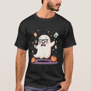 Grappige Ghost Comedian Microfoon Spooky Halloween T-shirt