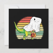 Grappige Ghost Dinosaurus Halloween Kaart (Achterkant)