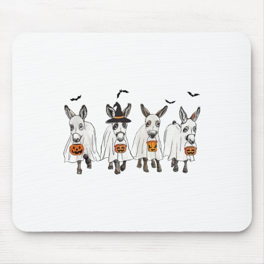 Grappige Ghost Donkey Hallowen Donkey Lover Boer H Muismat (Voorkant)