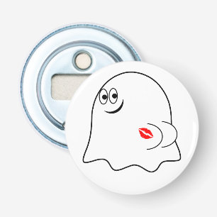 Grappige Ghost emoji! Button Flesopener