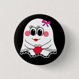 Grappige Ghost emoji! Ronde Button 3,2 Cm
