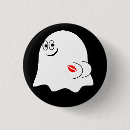 Grappige Ghost emoji! Ronde Button 3,2 Cm