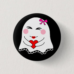 Grappige Ghost emoji! Ronde Button 3,2 Cm