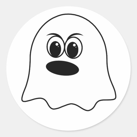 Grappige Ghost emoji! Ronde Sticker (Voorkant)