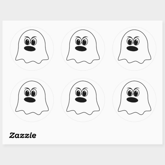 Grappige Ghost emoji! Ronde Sticker (Vel)