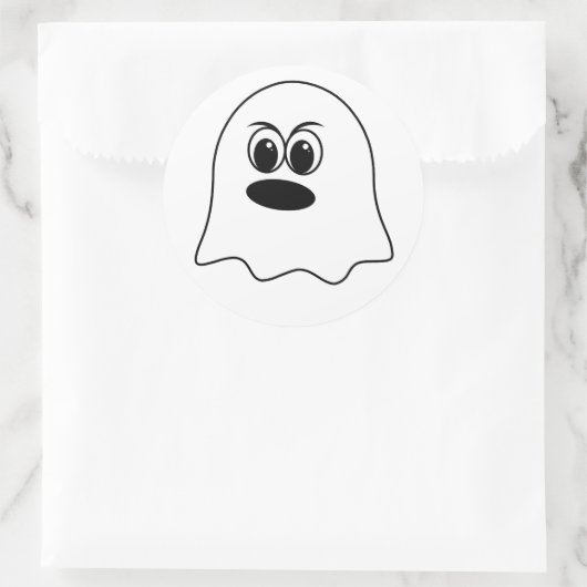 Grappige Ghost emoji! Ronde Sticker (Tas)