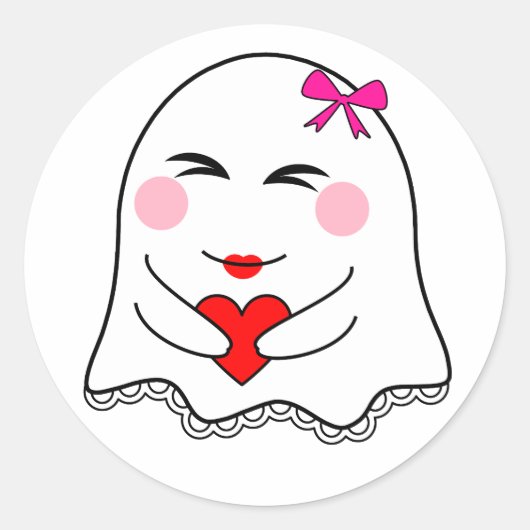 Grappige Ghost emoji! Ronde Sticker (Voorkant)